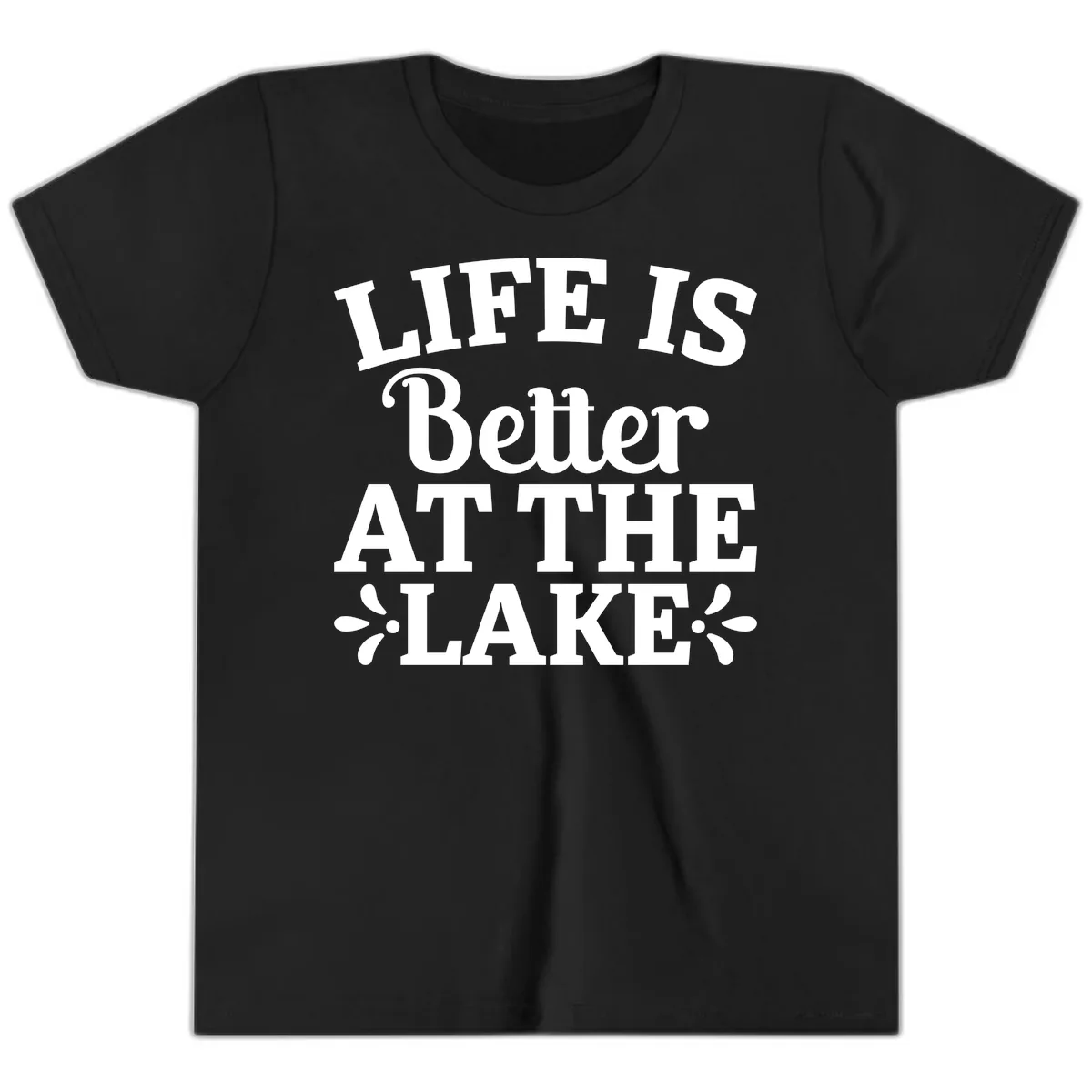 Life Is Better At The Lake Youth T-Shirt in Black