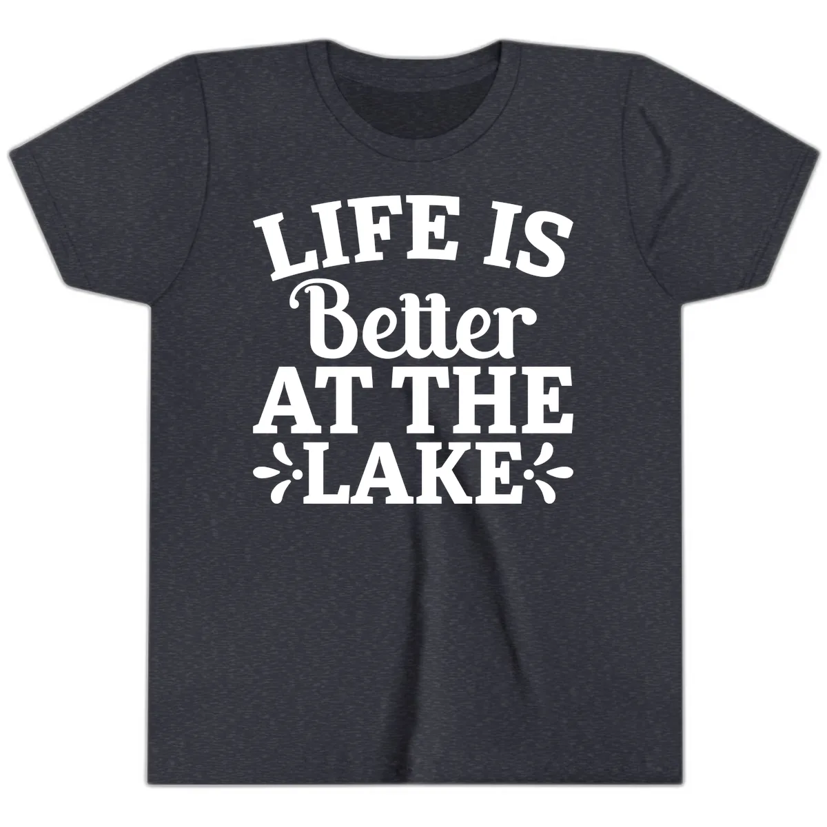Life Is Better At The Lake Youth T-Shirt in Heather Navy