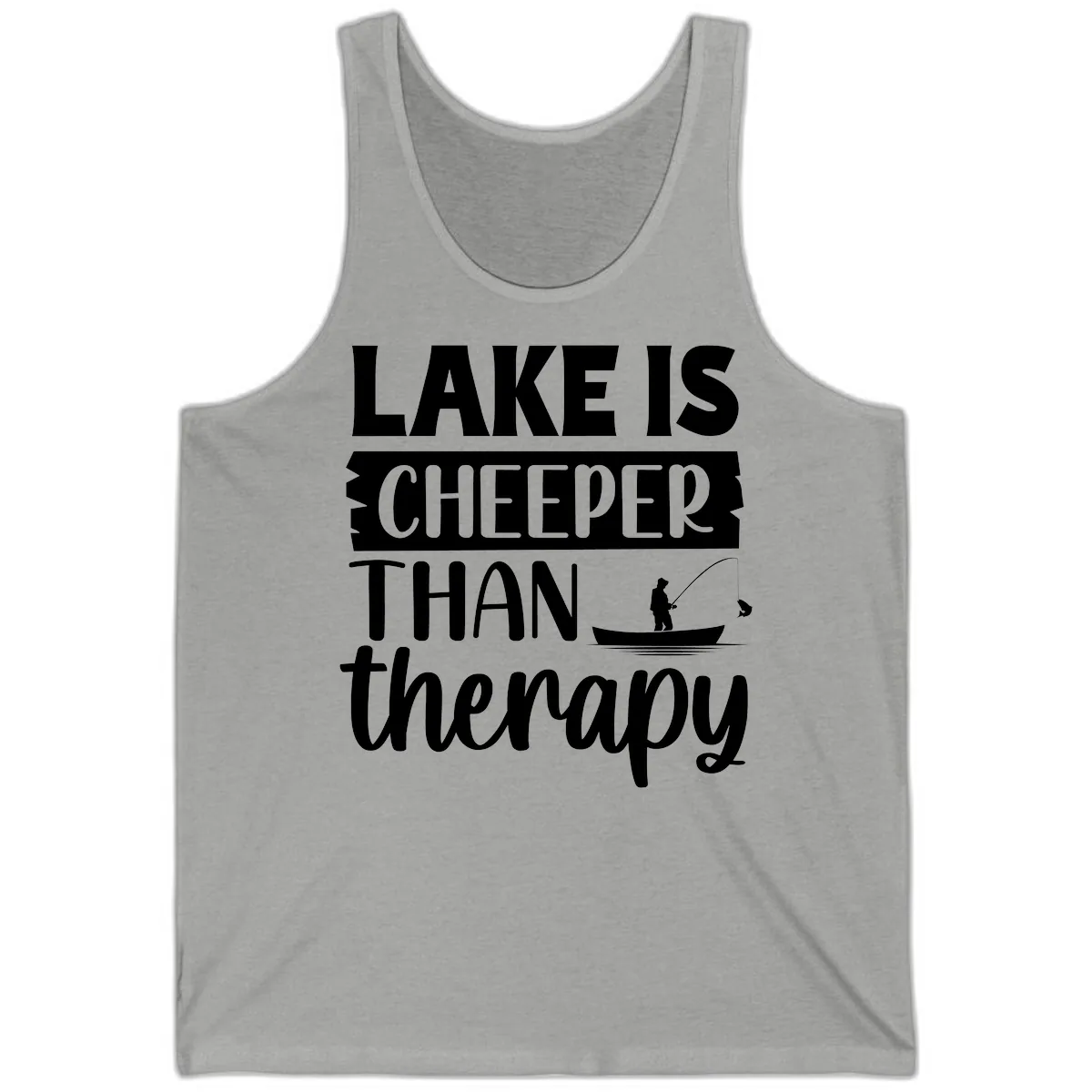 Lake is Cheaper Than Therapy Design Tank in Athletic Heather