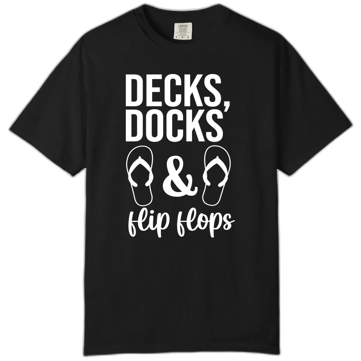 Decks Docks and Flip Flops Comfort Color in Black