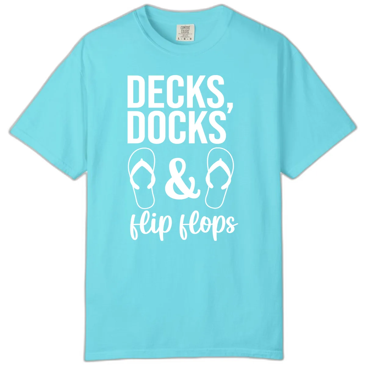 Decks Docks and Flip Flops Comfort Color in Lagoon Blue