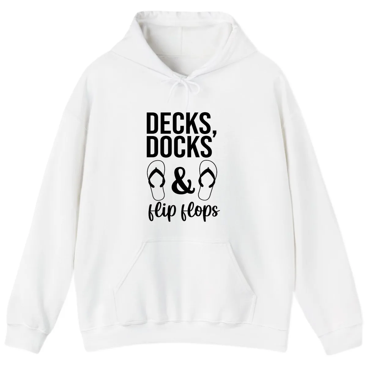 Decks Docks and Flip Flops Hoodie in White
