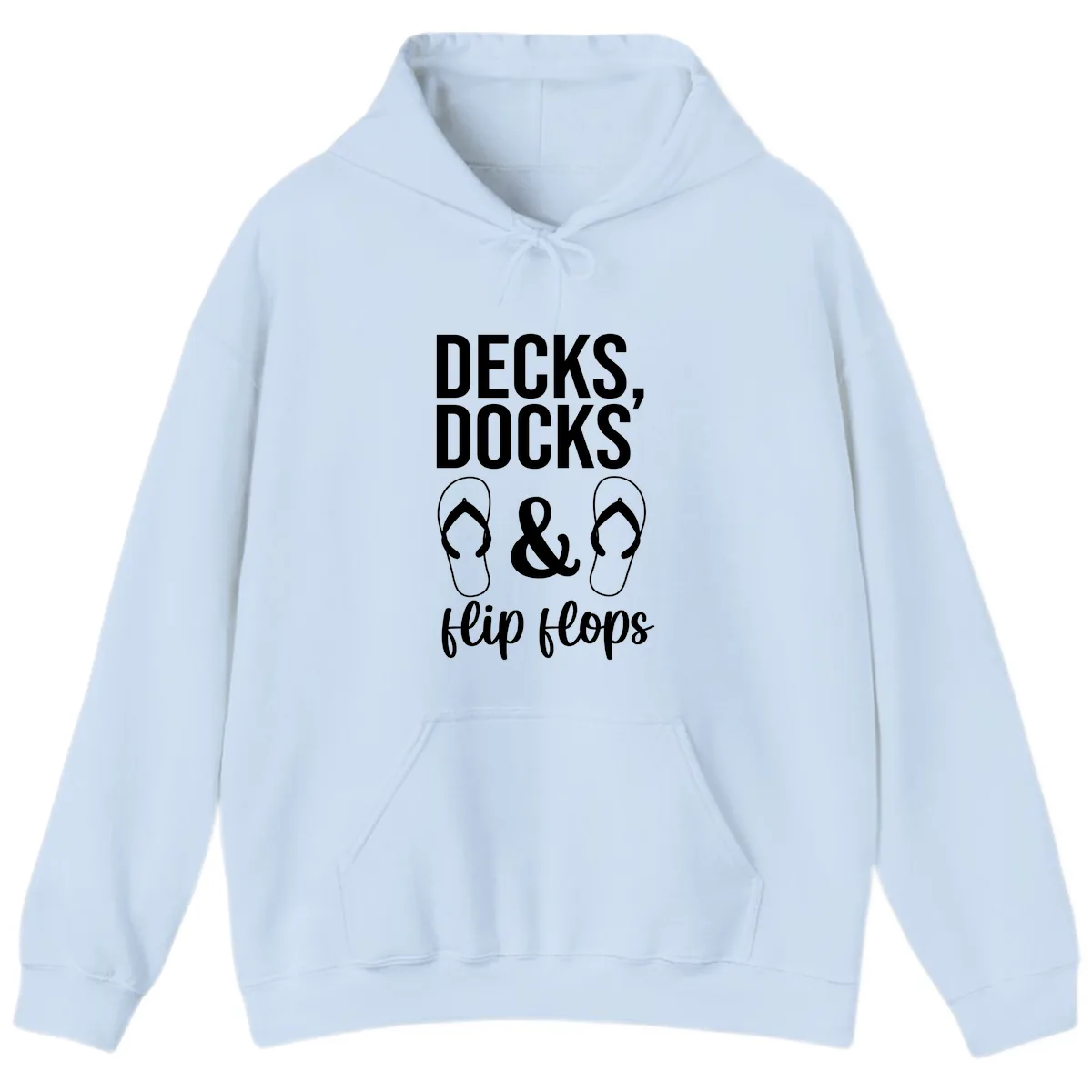 Decks Docks and Flip Flops Hoodie in Light Blue