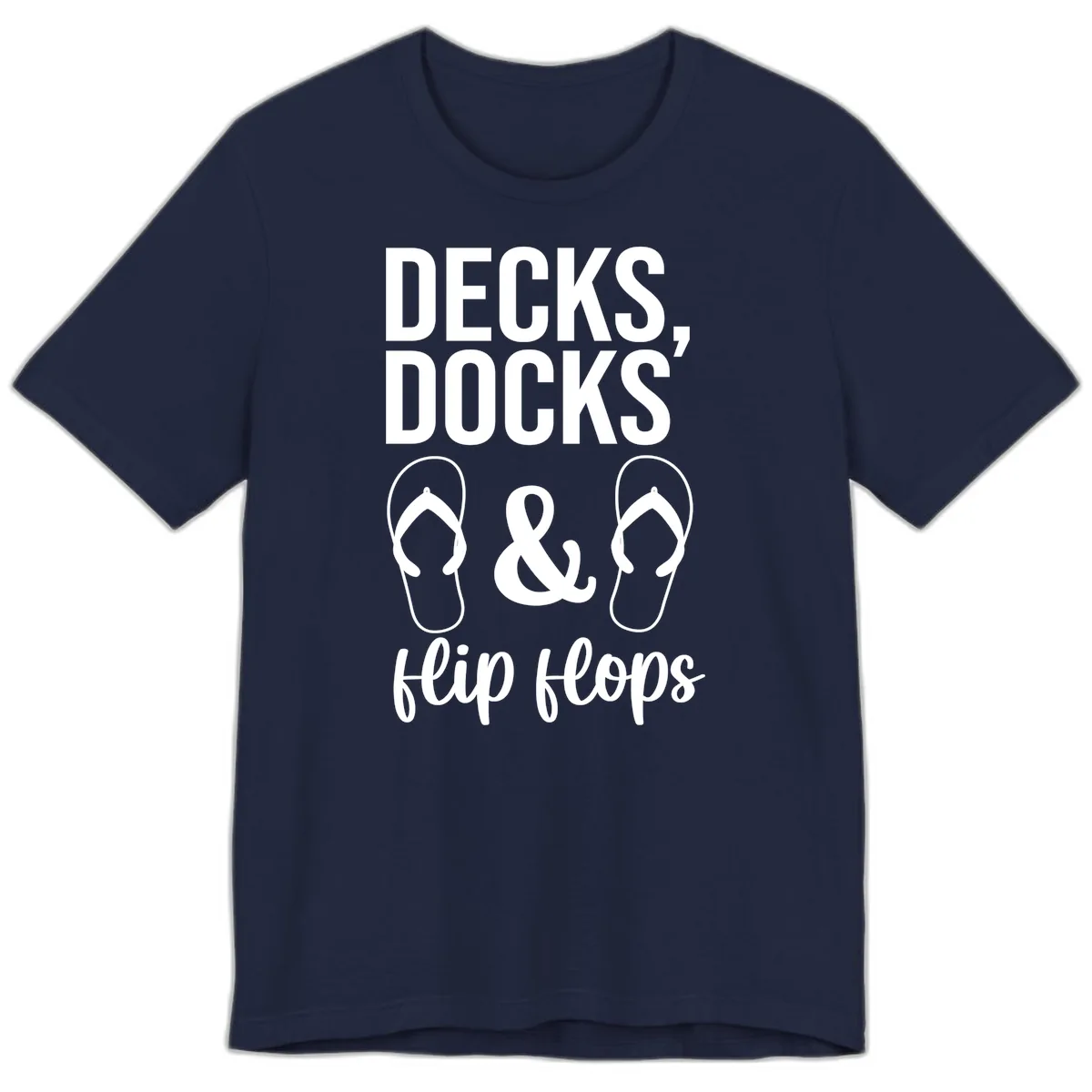 Decks Docks and Flip Flops Premium T-Shirt in Navy