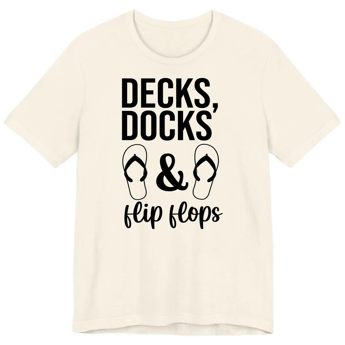 Decks Docks and Flip Flops Premium T-Shirt in Natural