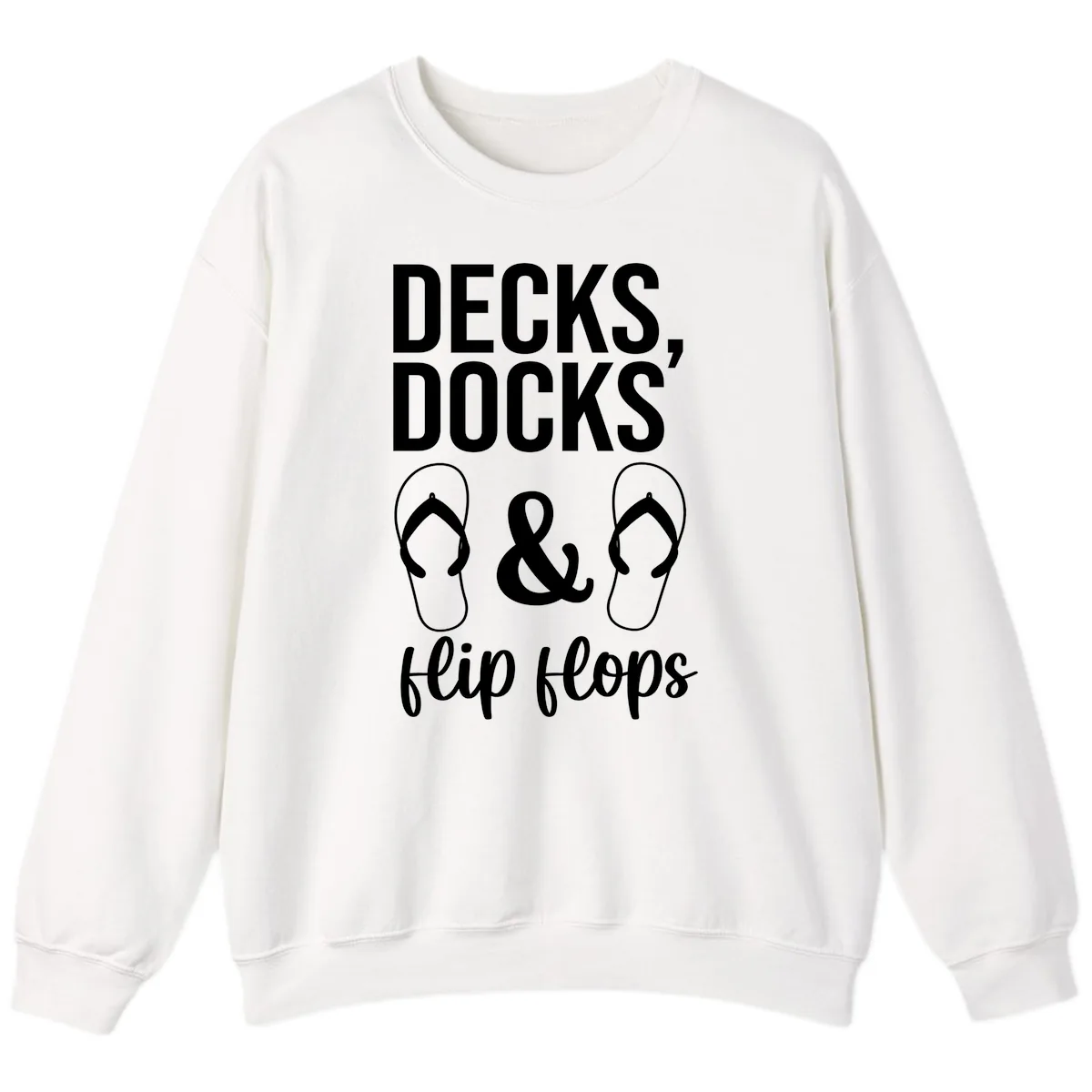 Decks Docks and Flip Flops Sweatshirt in White