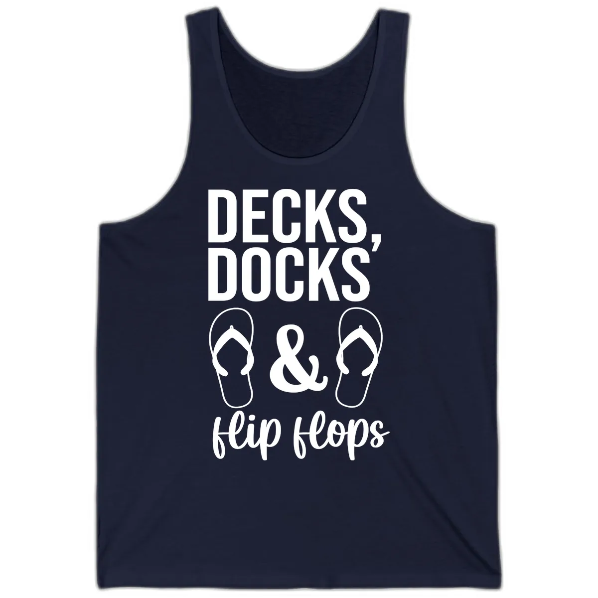 Decks Docks and Flip Flops Tank in Navy