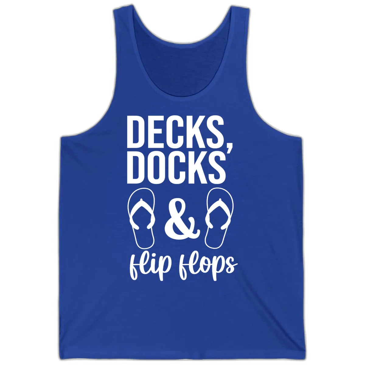 Decks Docks and Flip Flops Tank in True Royal