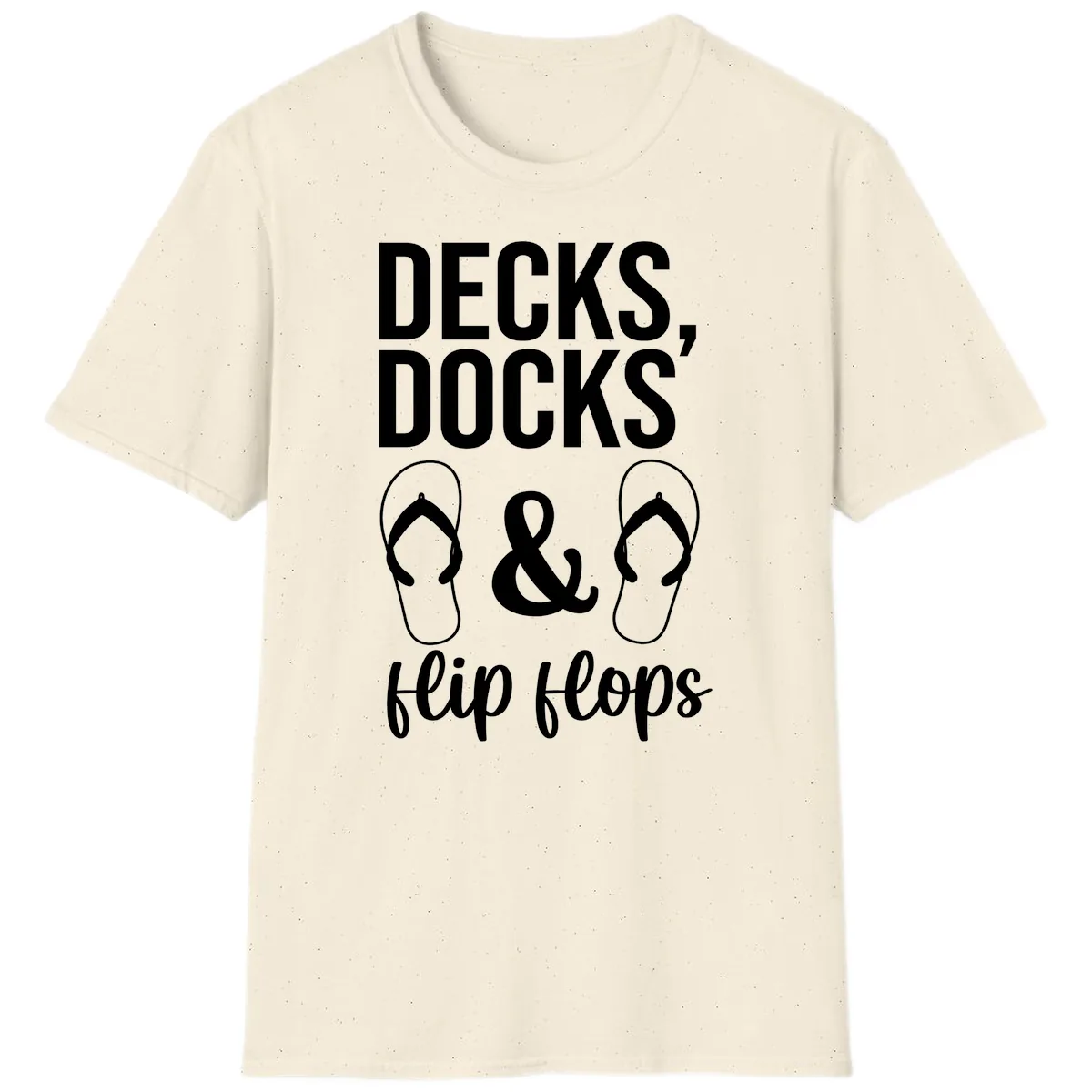Decks Docks and Flip Flops T-Shirt in Natural
