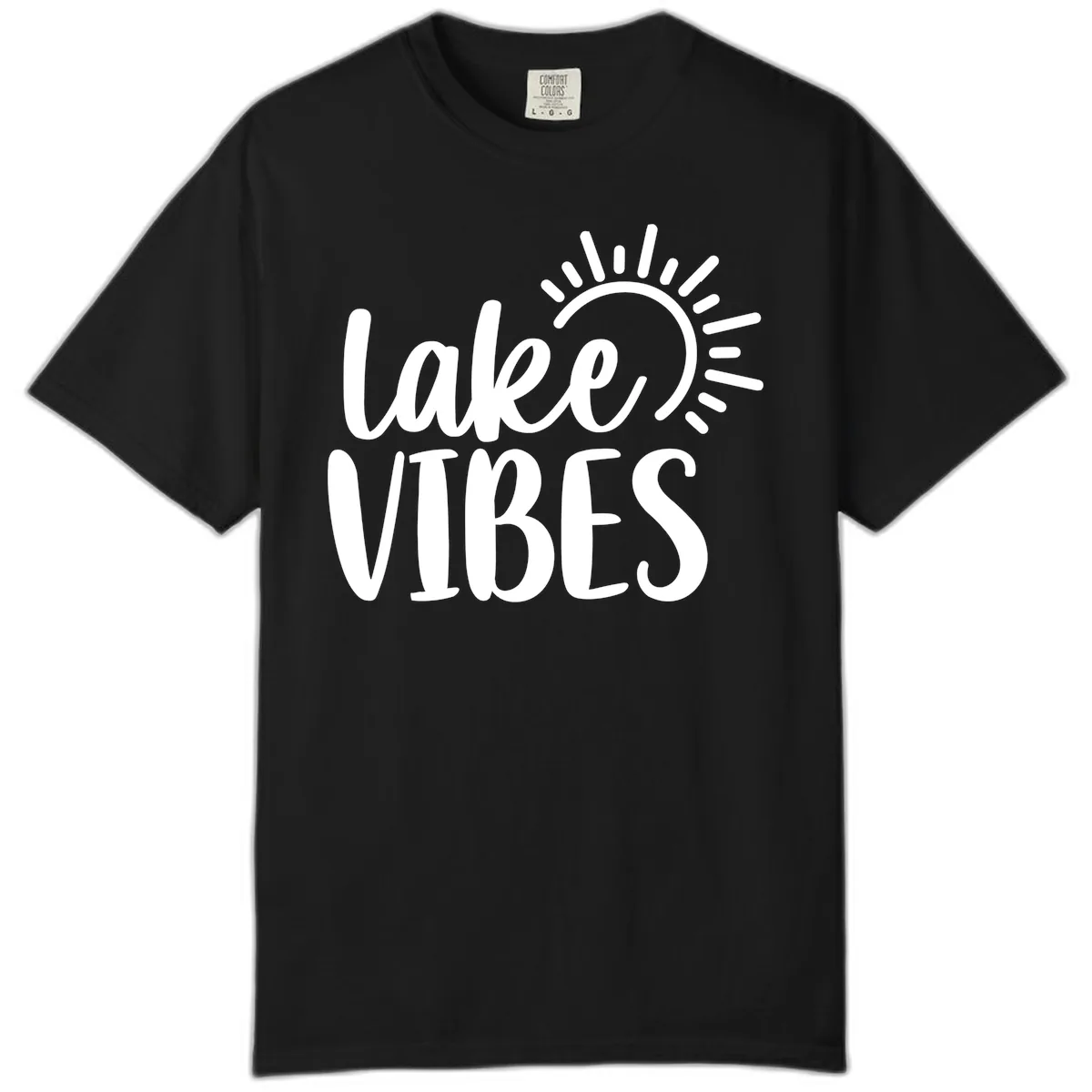 Lake Vibes Summer Sun Design Comfort Color in Black