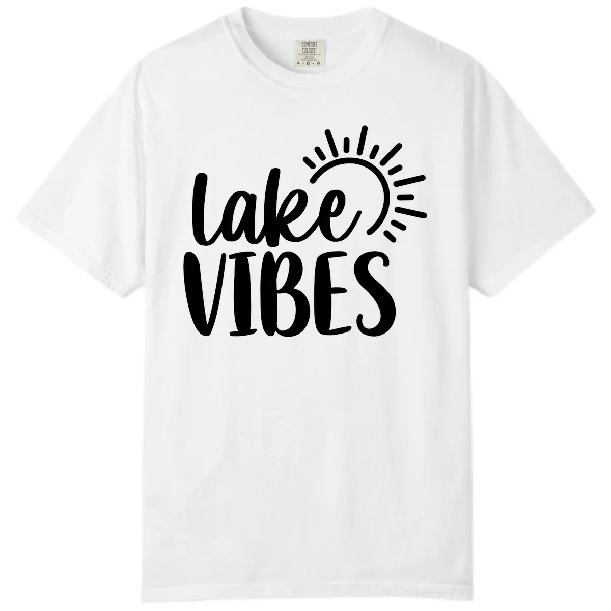 Lake Vibes Summer Sun Design Comfort Color in White
