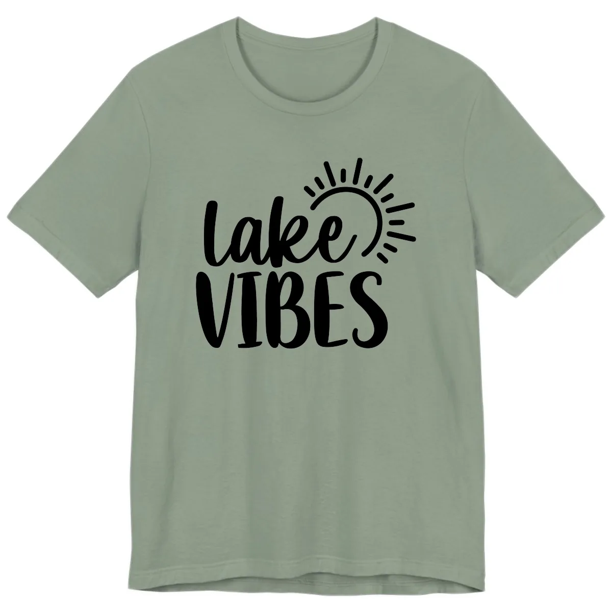 Lake Vibes Summer Sun Design Premium T-Shirt in Sage