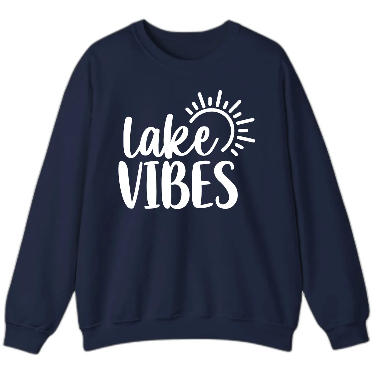 Lake Vibes Summer Sun Design Sweatshirt in Navy