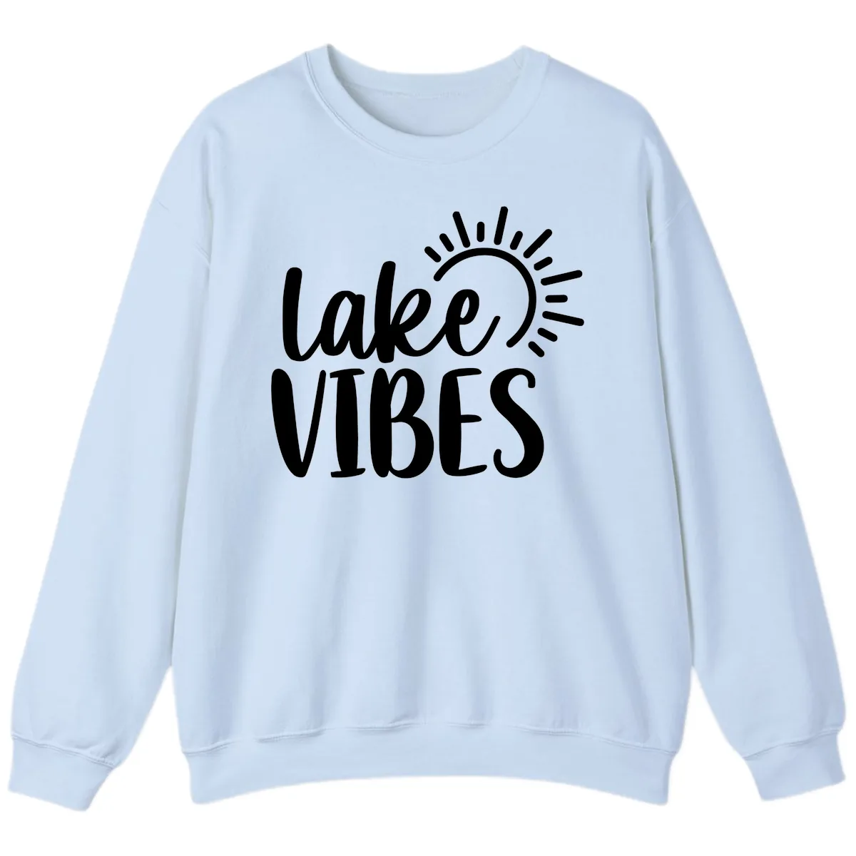 Lake Vibes Summer Sun Design Sweatshirt in Light Blue
