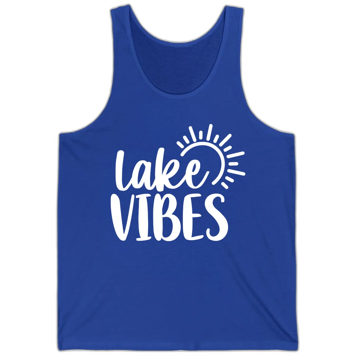 Lake Vibes Summer Sun Design Tank in True Royal