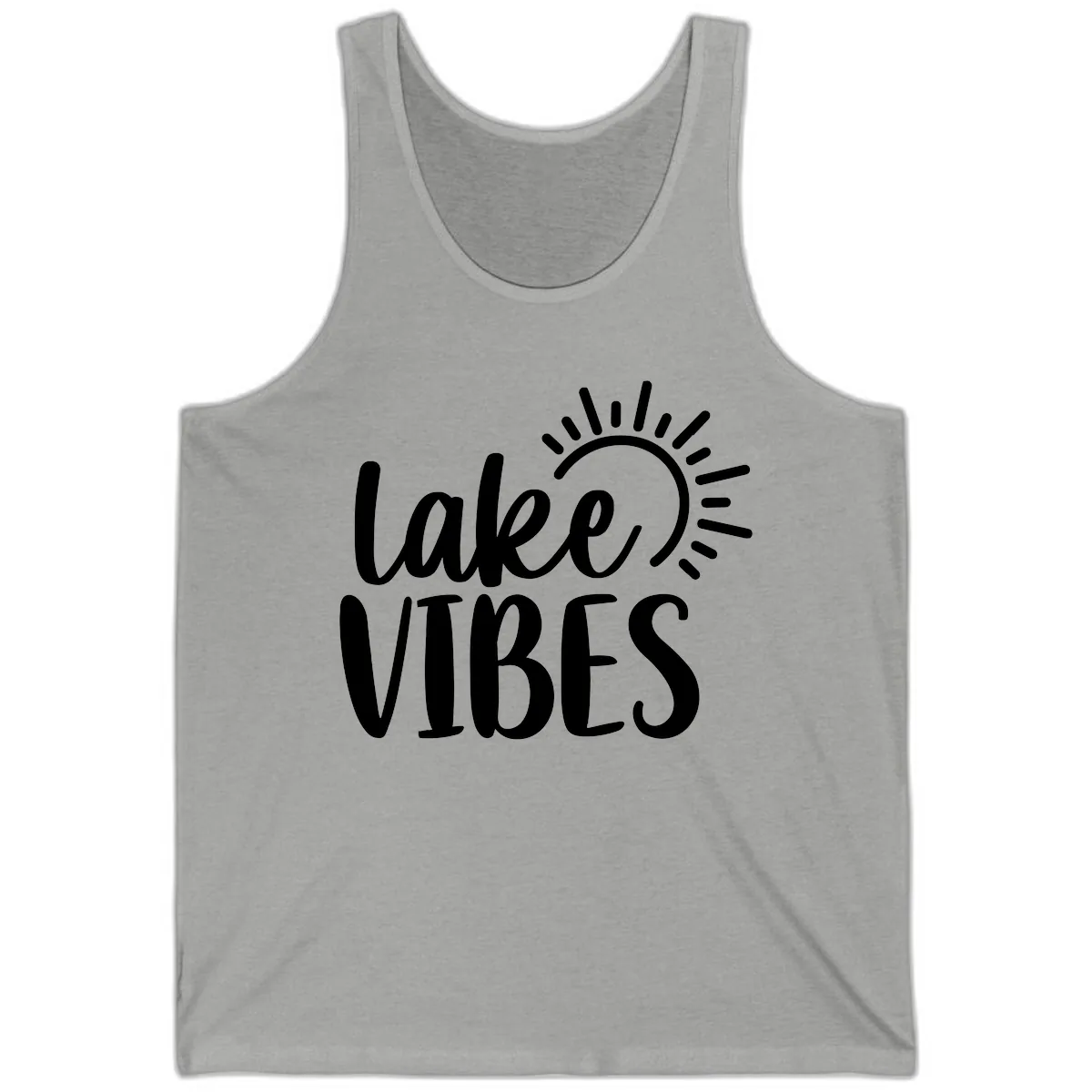Lake Vibes Summer Sun Design Tank in Athletic Heather
