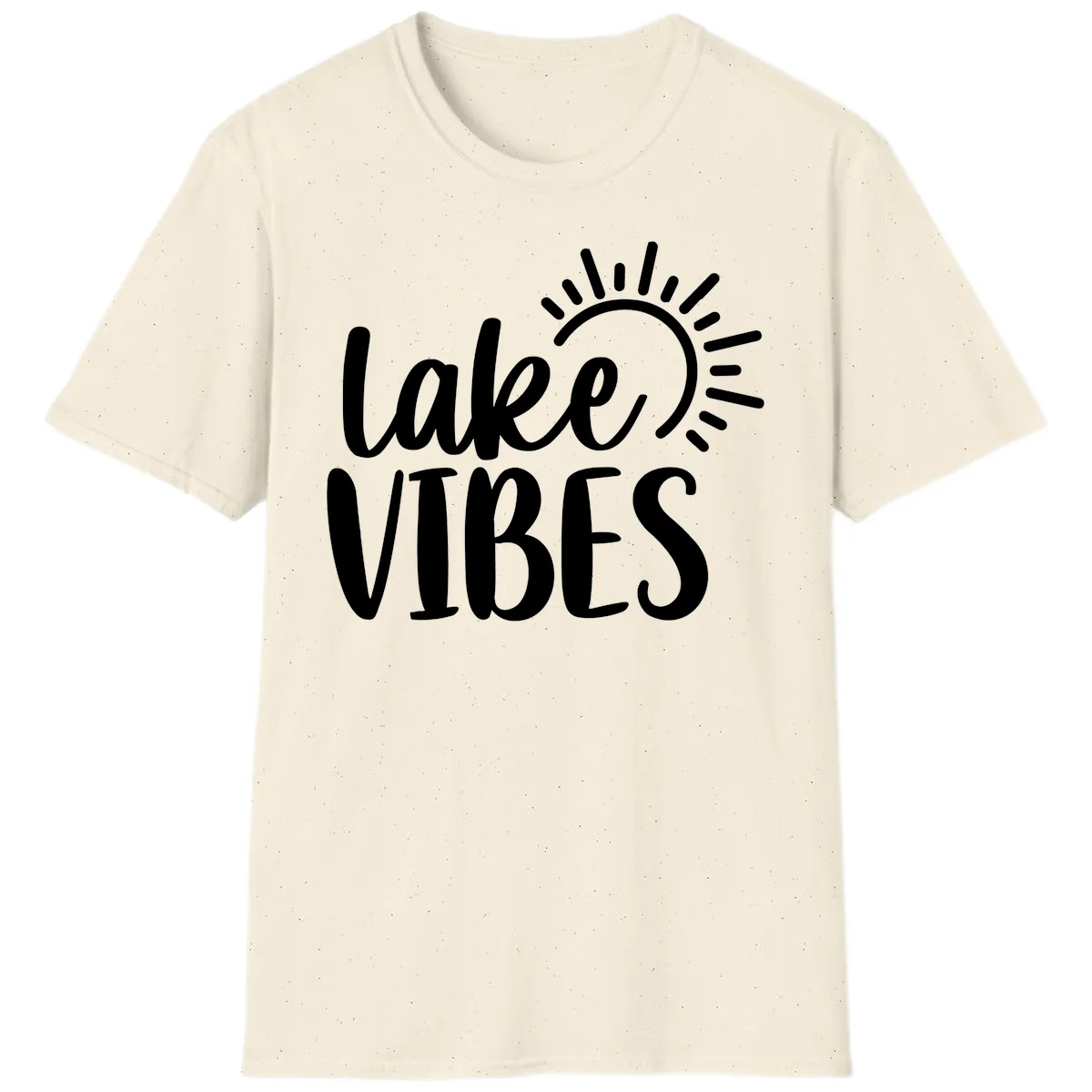 Lake Vibes Summer Sun Design T-Shirt in Natural