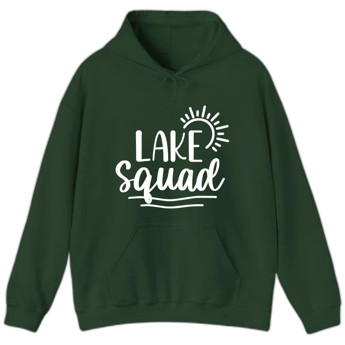 Lake Squad Summer Vibes Hoodie in Forest Green