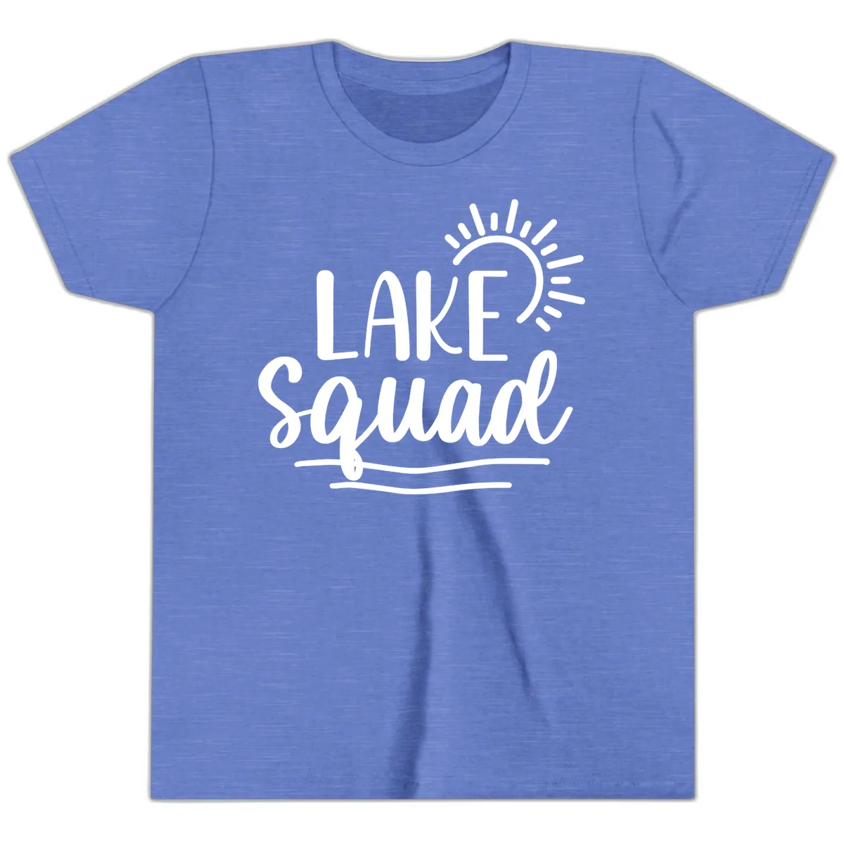 Lake Squad Summer Vibes Youth T-Shirt in Heather Columbia Blue