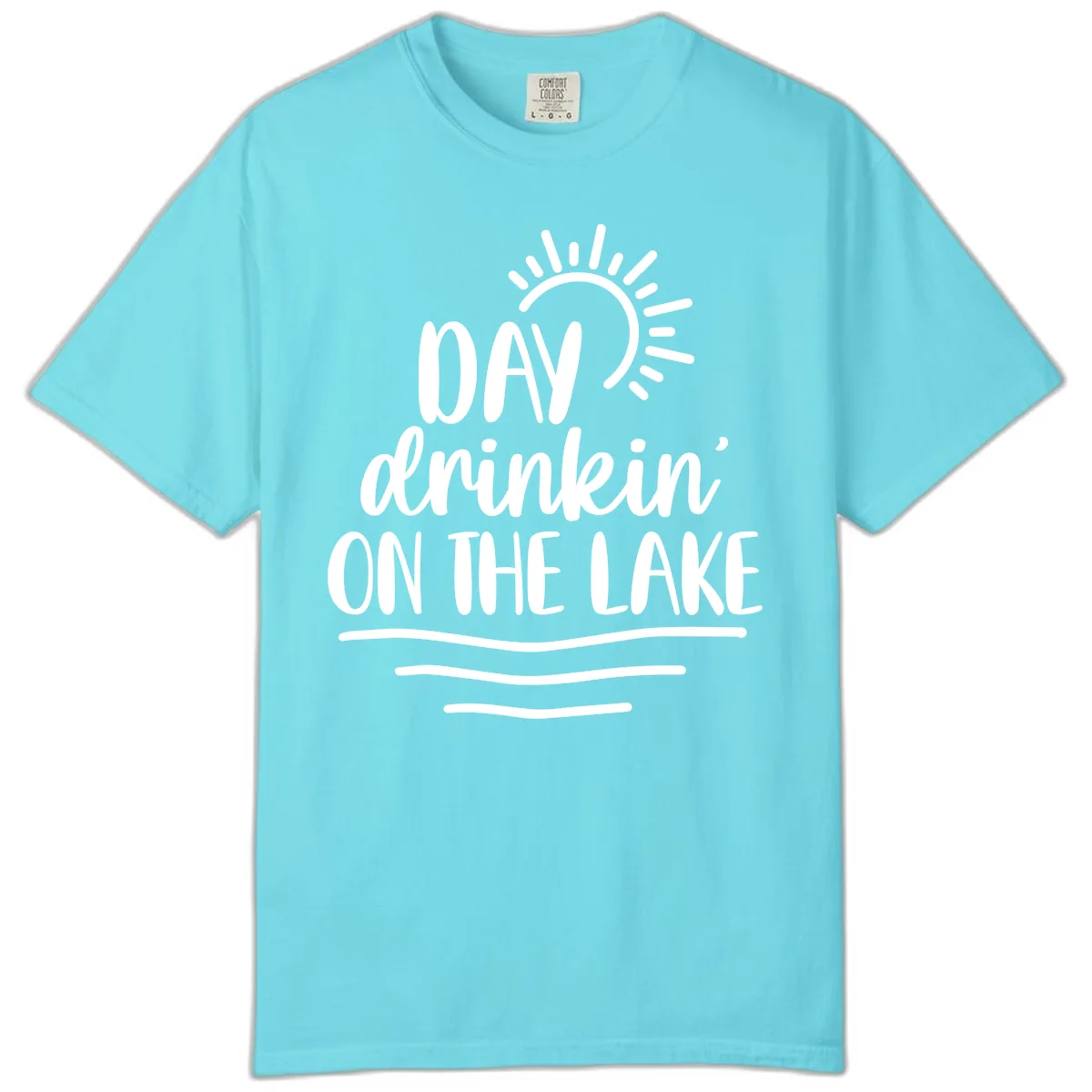Day Drinkin On The Lake Design Comfort Color in Lagoon Blue