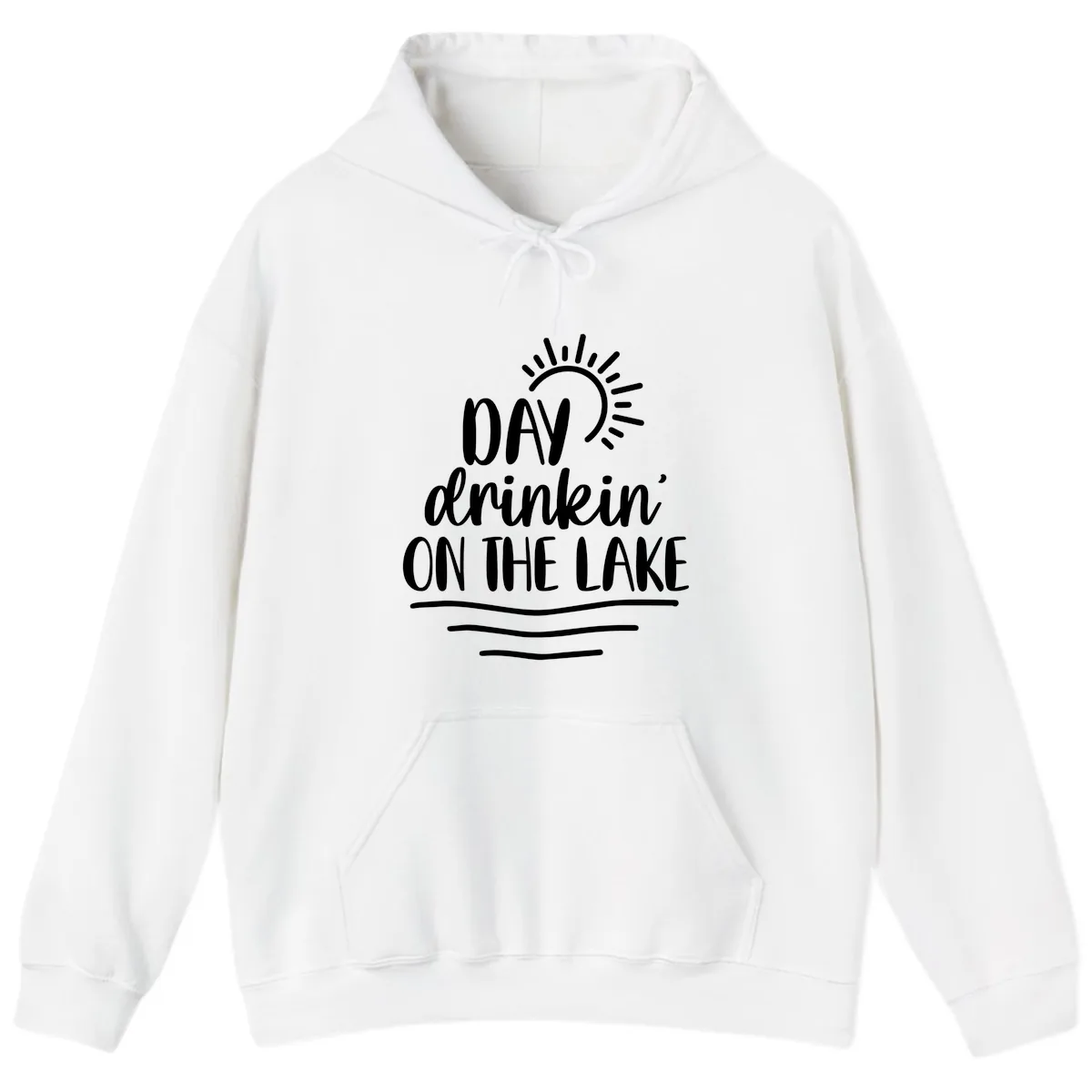 Day Drinkin On The Lake Design Hoodie in White