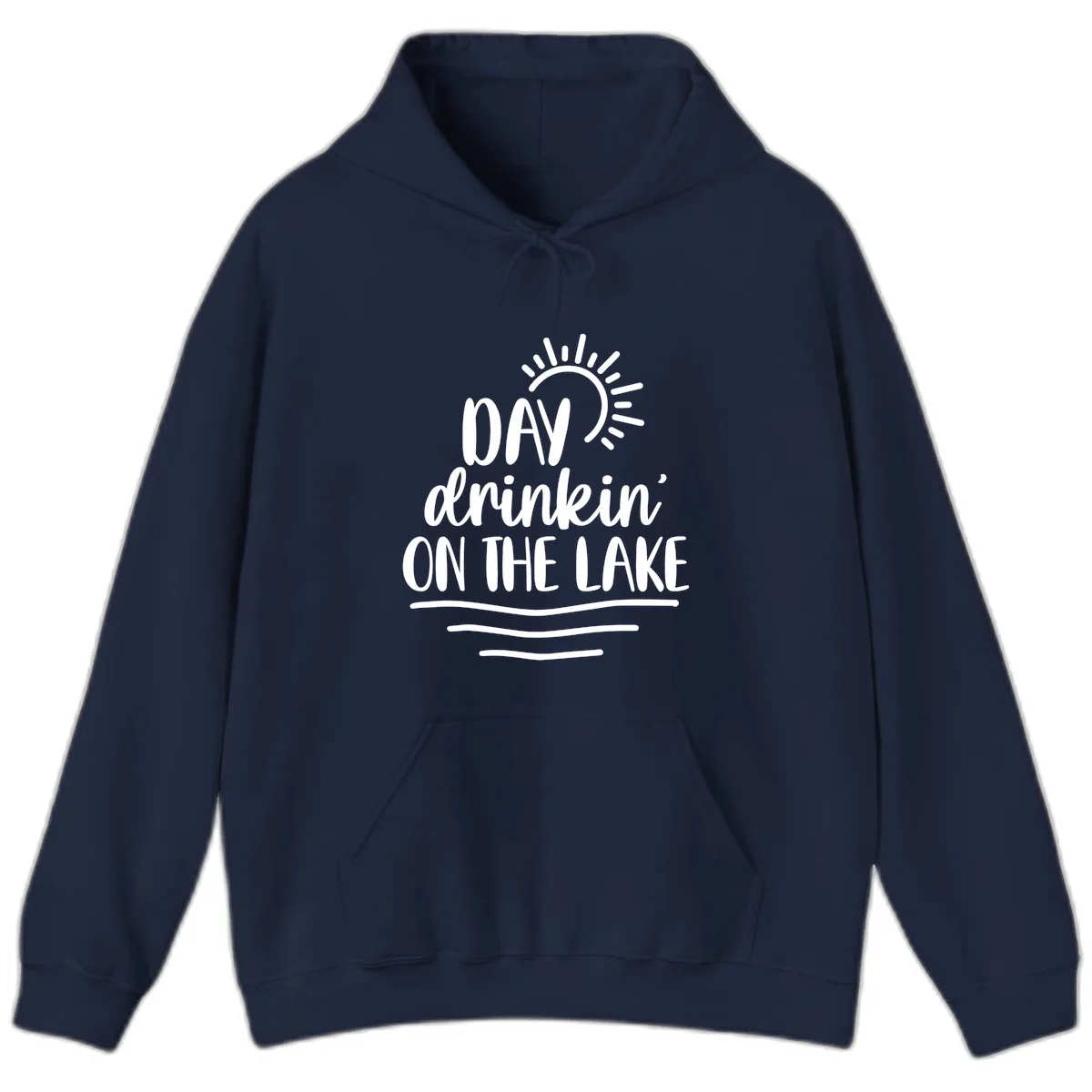 Day Drinkin On The Lake Design Hoodie in Navy