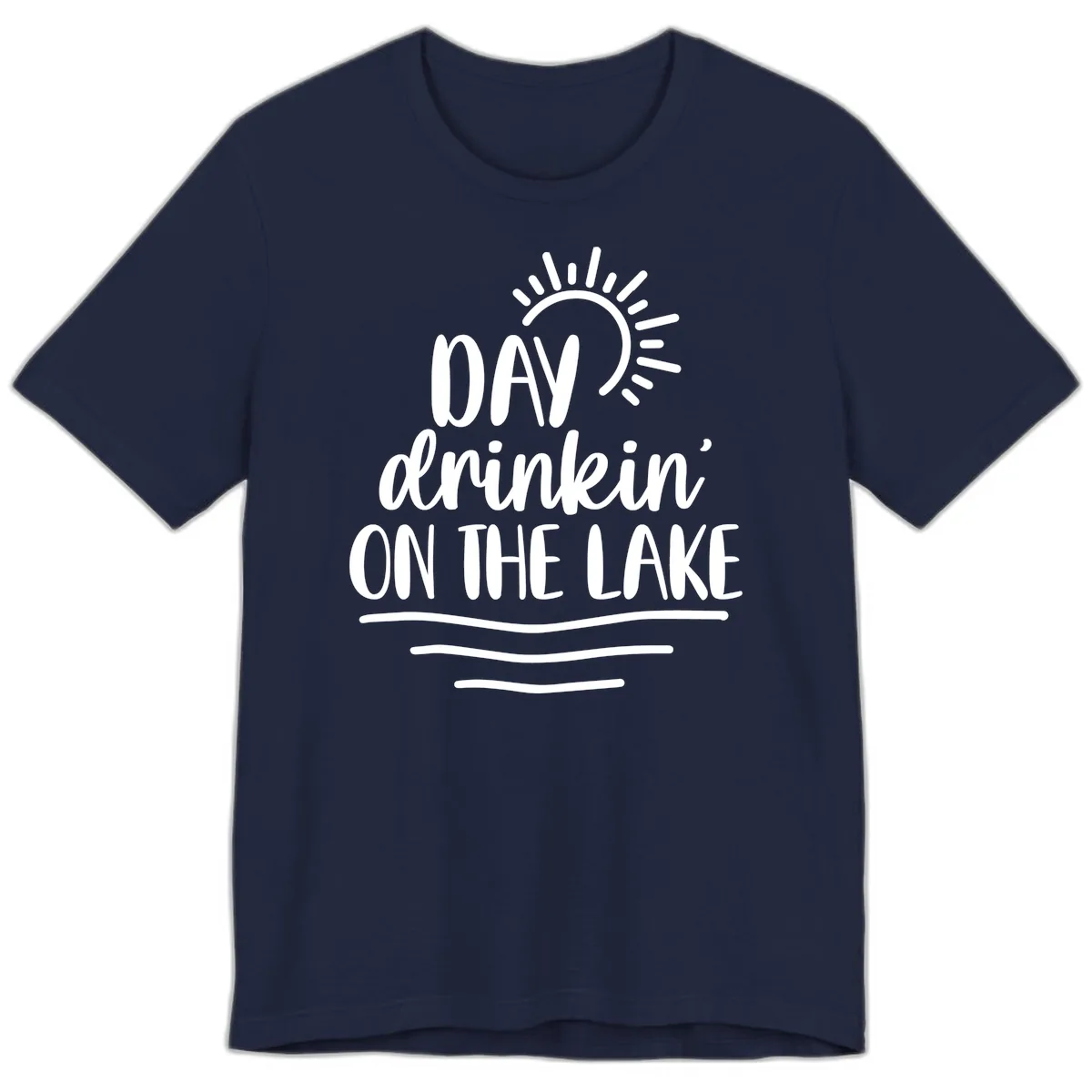 Day Drinkin On The Lake Design Premium T-Shirt in Navy
