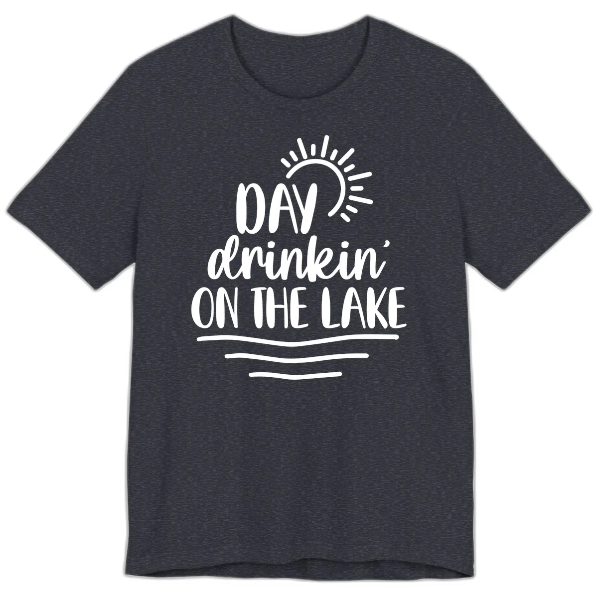 Day Drinkin On The Lake Design Premium T-Shirt in Heather Navy