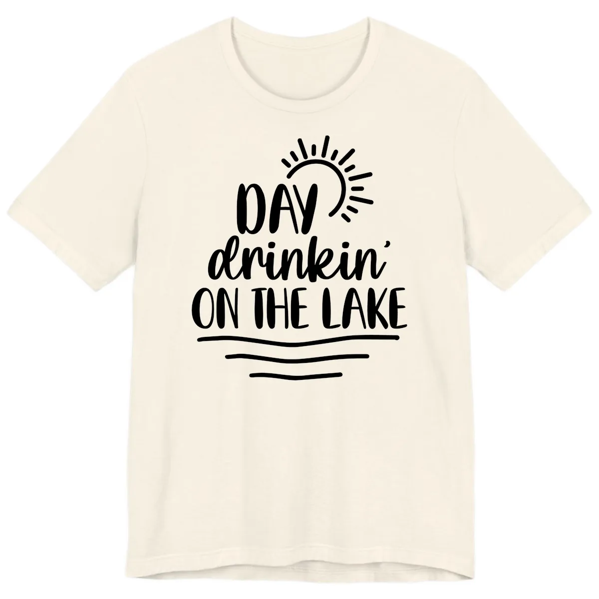 Day Drinkin On The Lake Design Premium T-Shirt in Natural