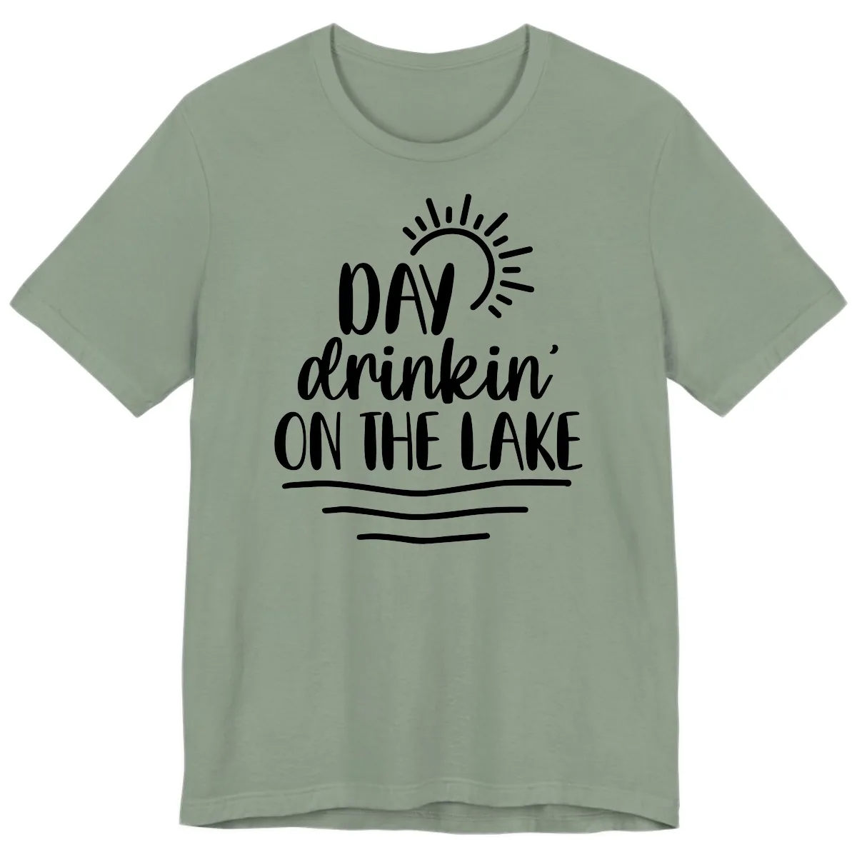Day Drinkin On The Lake Design Premium T-Shirt in Sage