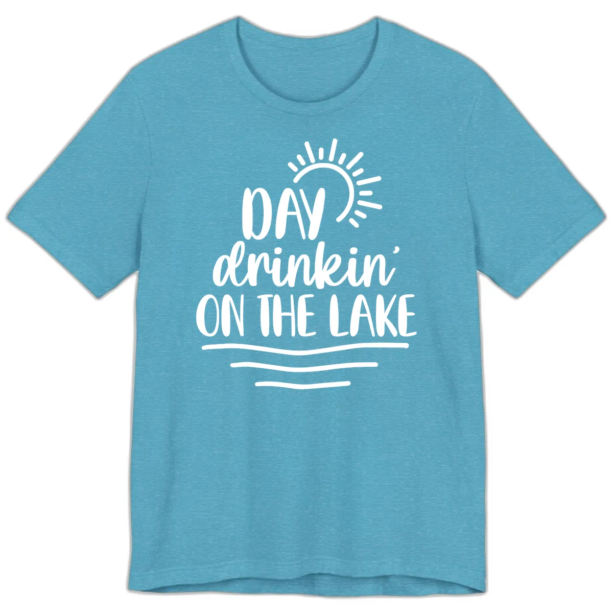 Day Drinkin On The Lake Design Premium T-Shirt in Heather Aqua