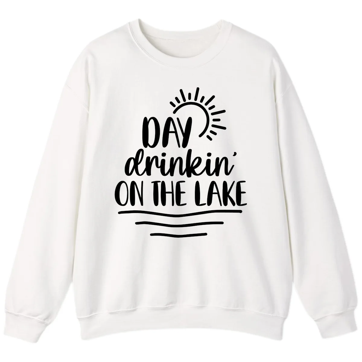Day Drinkin On The Lake Design Sweatshirt in White