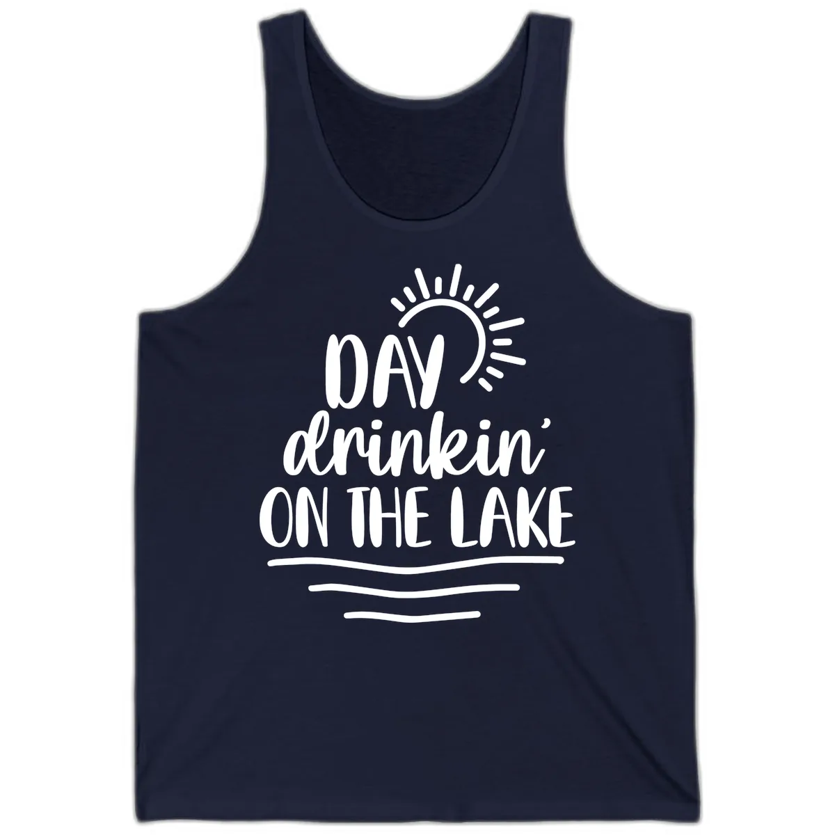Day Drinkin On The Lake Design Tank in Navy