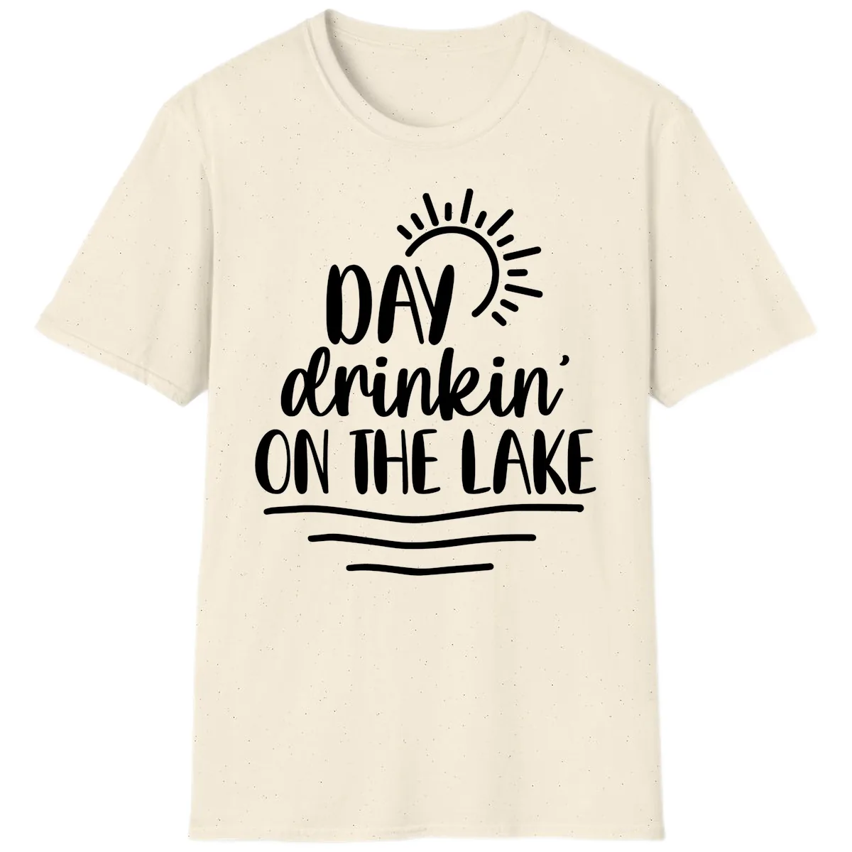 Day Drinkin On The Lake Design T-Shirt in Natural