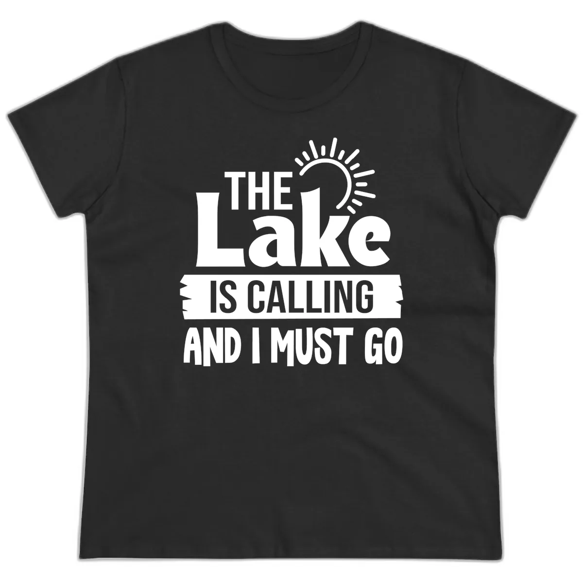 The Lake Is Calling And I Must Go Ladies Tee in Black