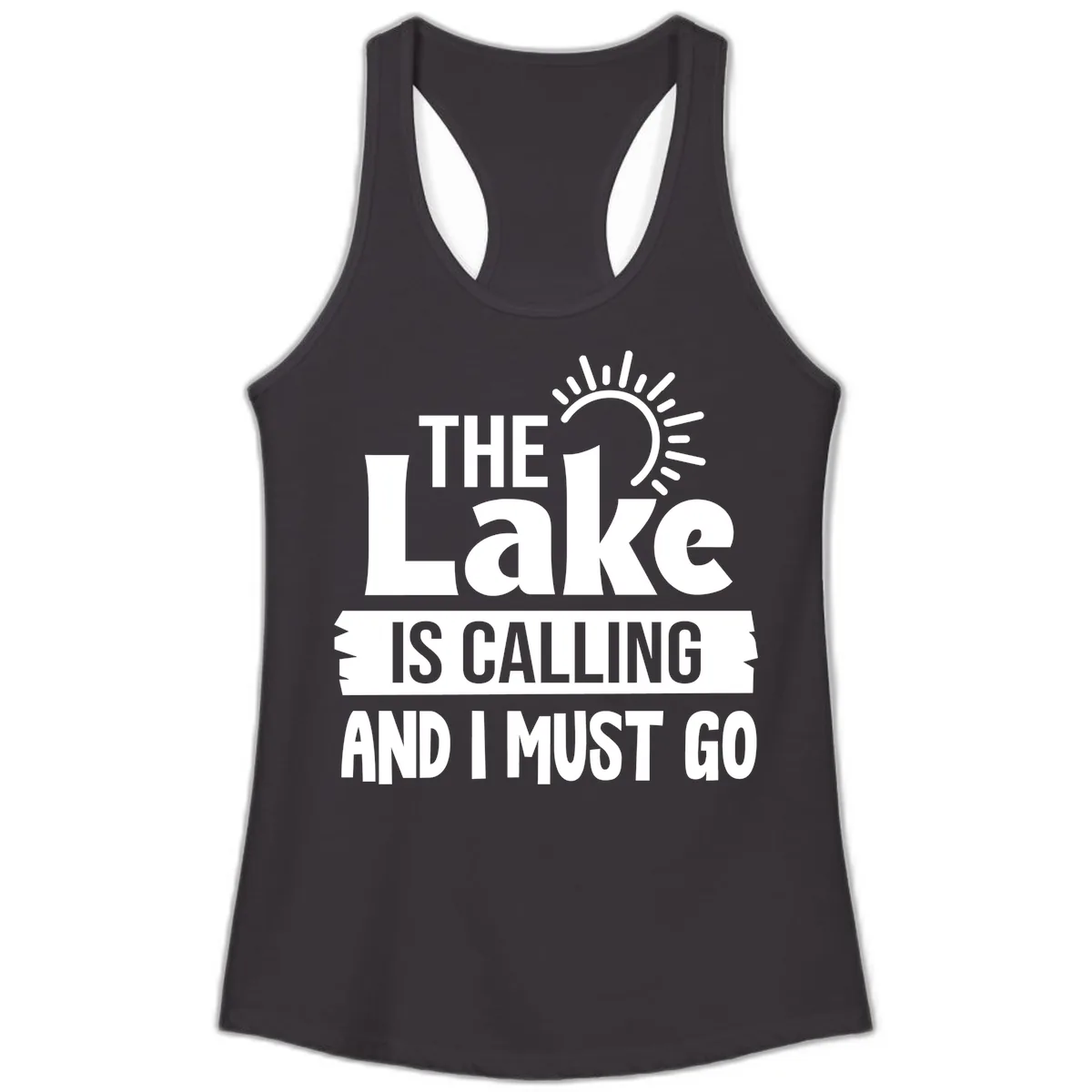 The Lake Is Calling And I Must Go Ladies Tank in Black