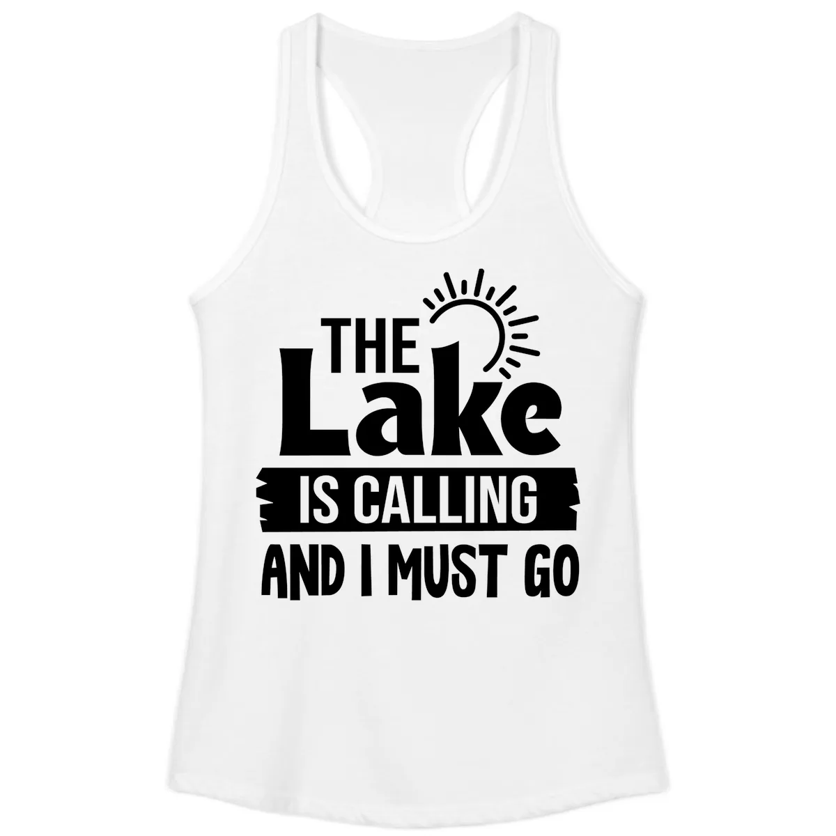 The Lake Is Calling And I Must Go Ladies Tank in White