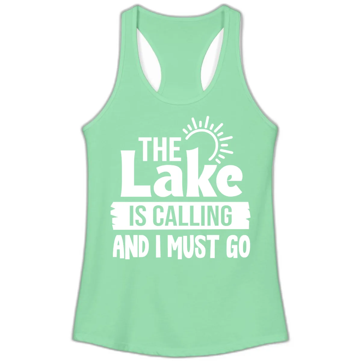 The Lake Is Calling And I Must Go Ladies Tank in Solid Mint