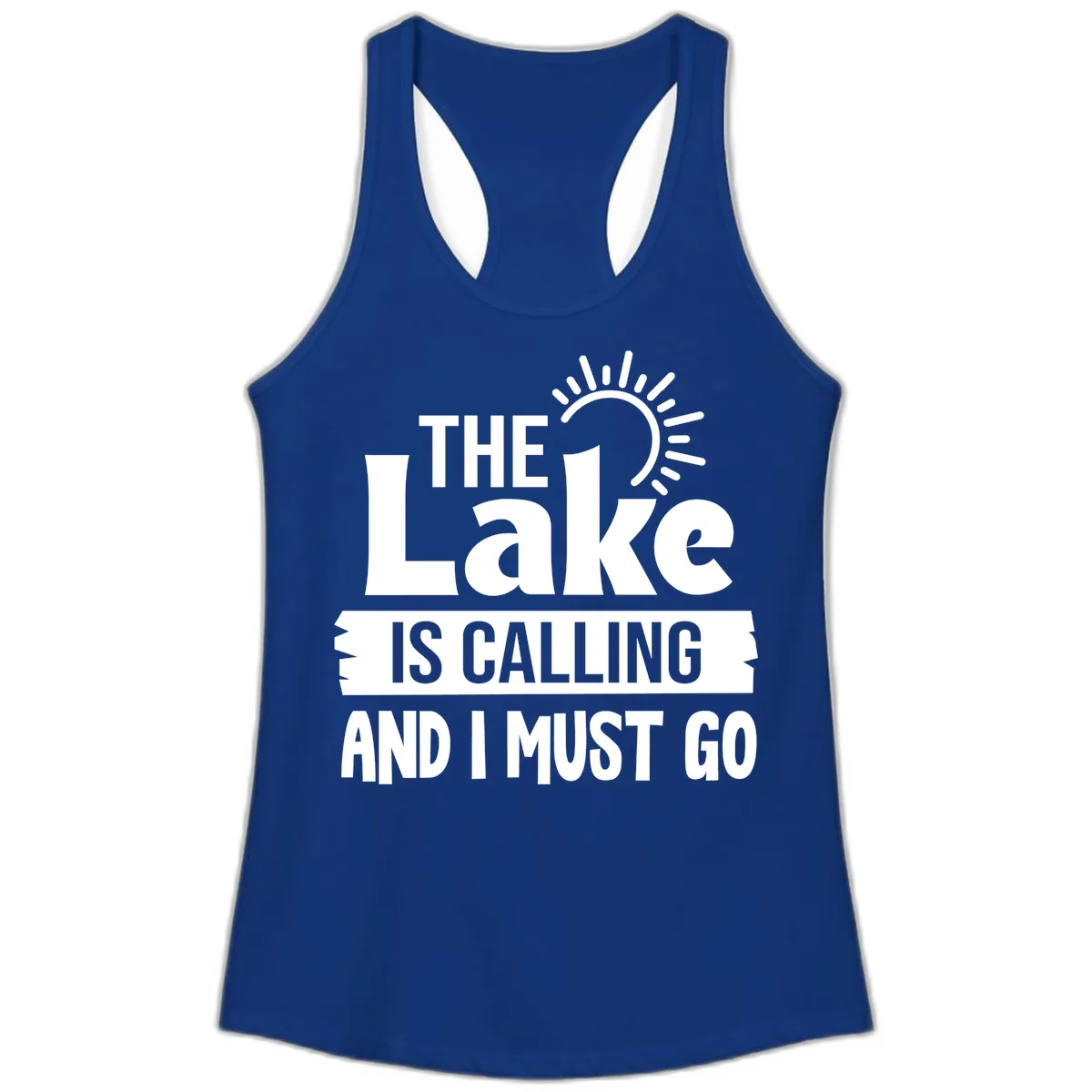 The Lake Is Calling And I Must Go Ladies Tank in Solid Royal