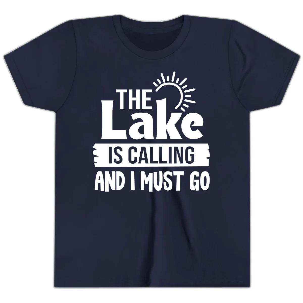 The Lake Is Calling And I Must Go Youth T-Shirt in Navy