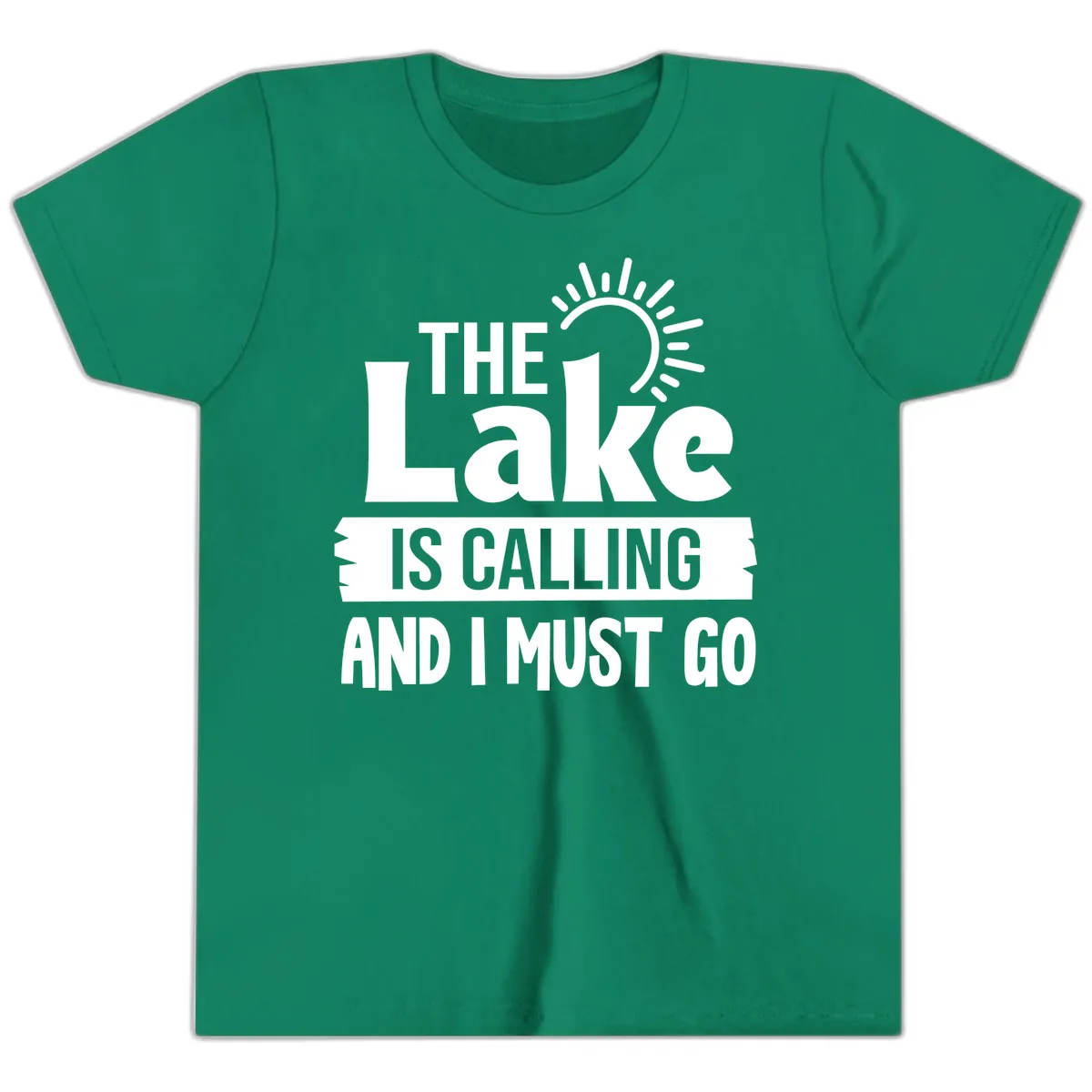 The Lake Is Calling And I Must Go Youth T-Shirt in Kelly