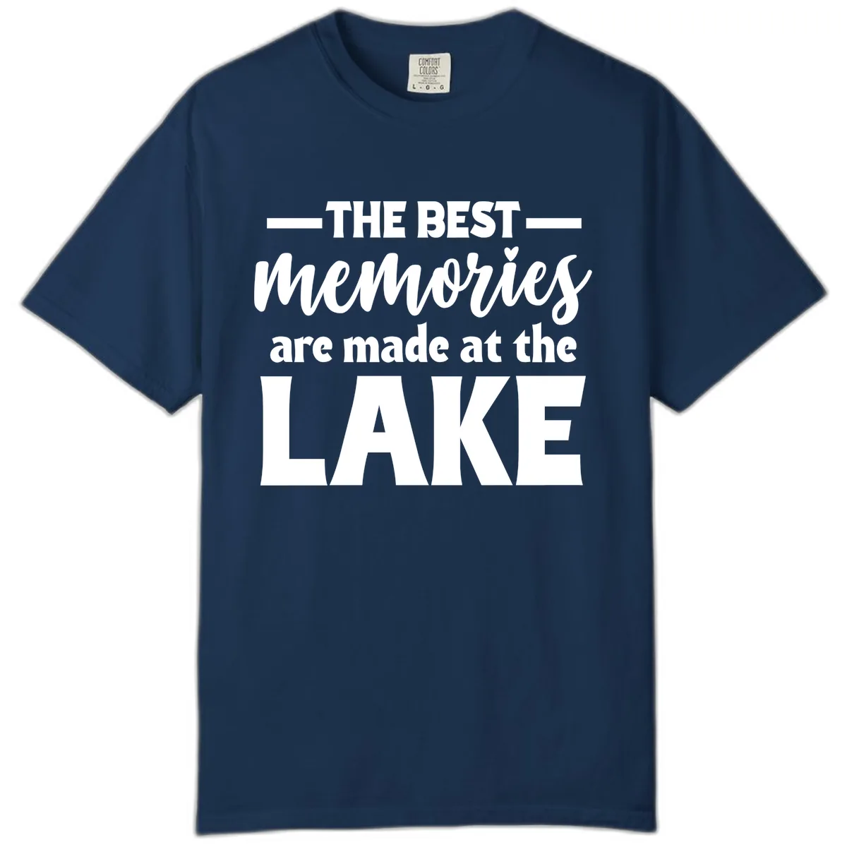 The Best Memories Are Made At The Lake Comfort Color in Navy