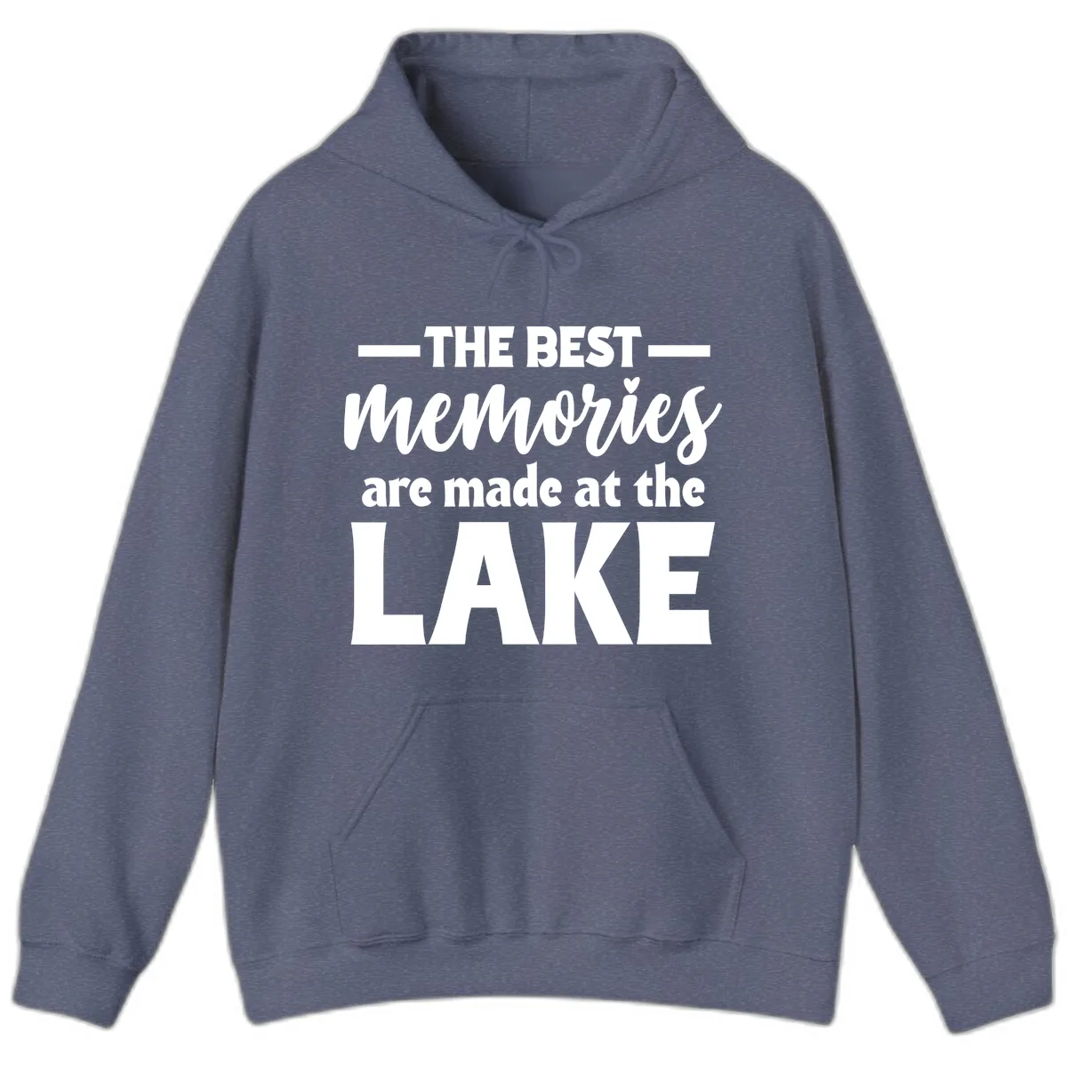 The Best Memories Are Made At The Lake Hoodie in Heather Navy