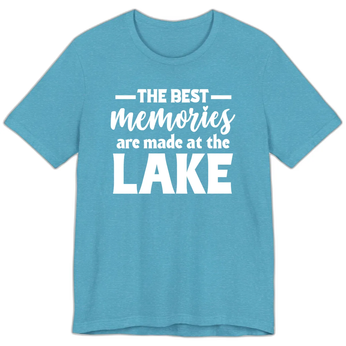 The Best Memories Are Made At The Lake Premium T-Shirt in Heather Aqua