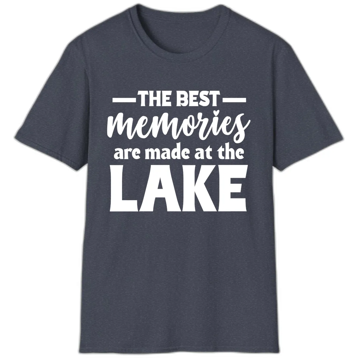 The Best Memories Are Made At The Lake T-Shirt in Heather Navy