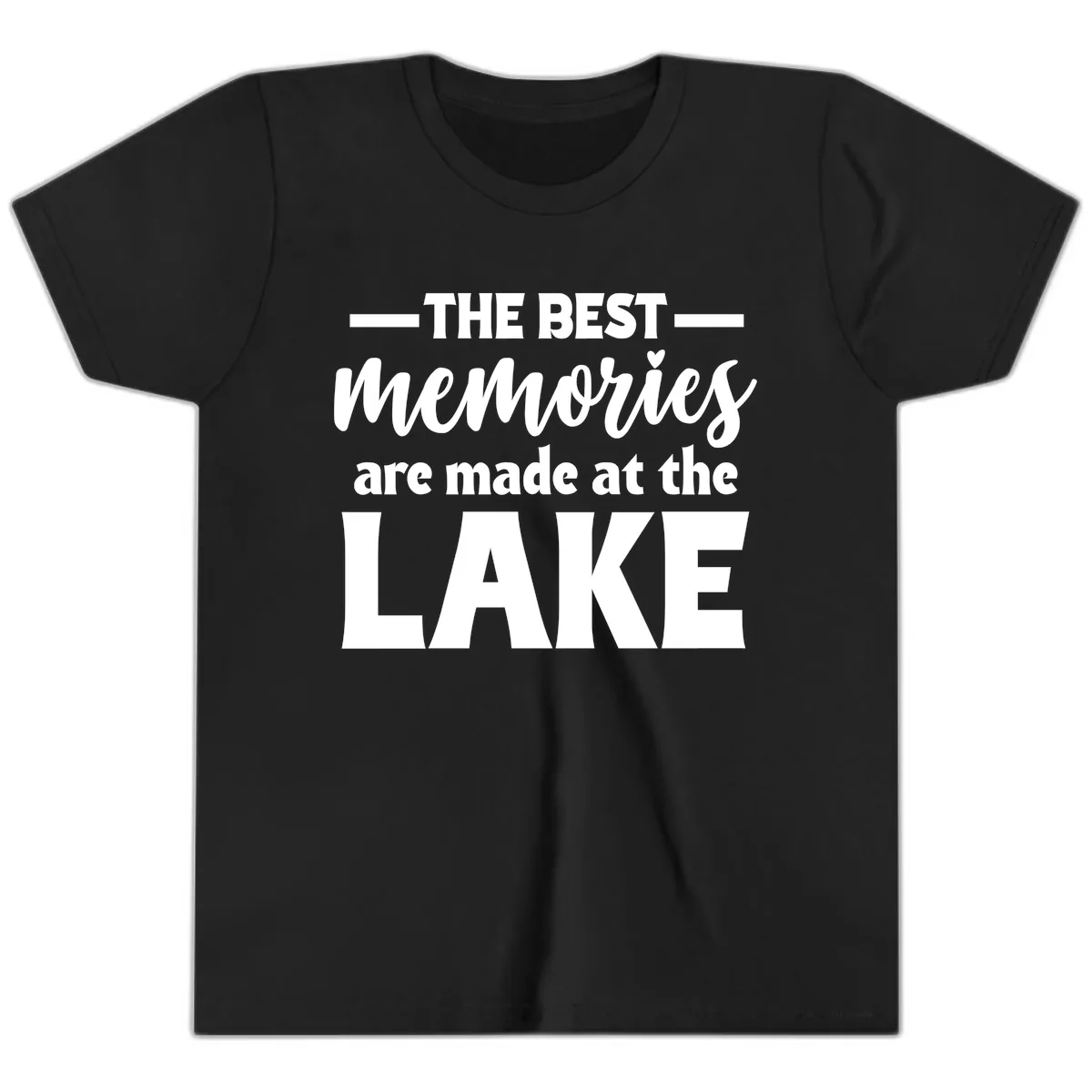 The Best Memories Are Made At The Lake Youth T-Shirt in Black
