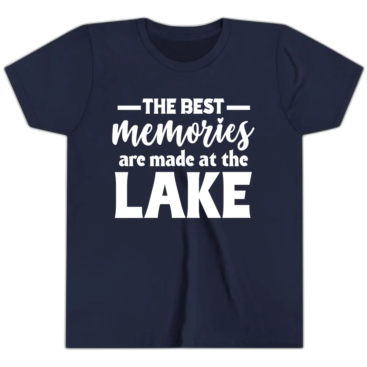 The Best Memories Are Made At The Lake Youth T-Shirt in Navy