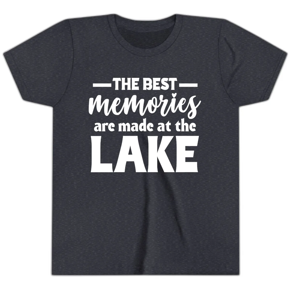 The Best Memories Are Made At The Lake Youth T-Shirt in Heather Navy