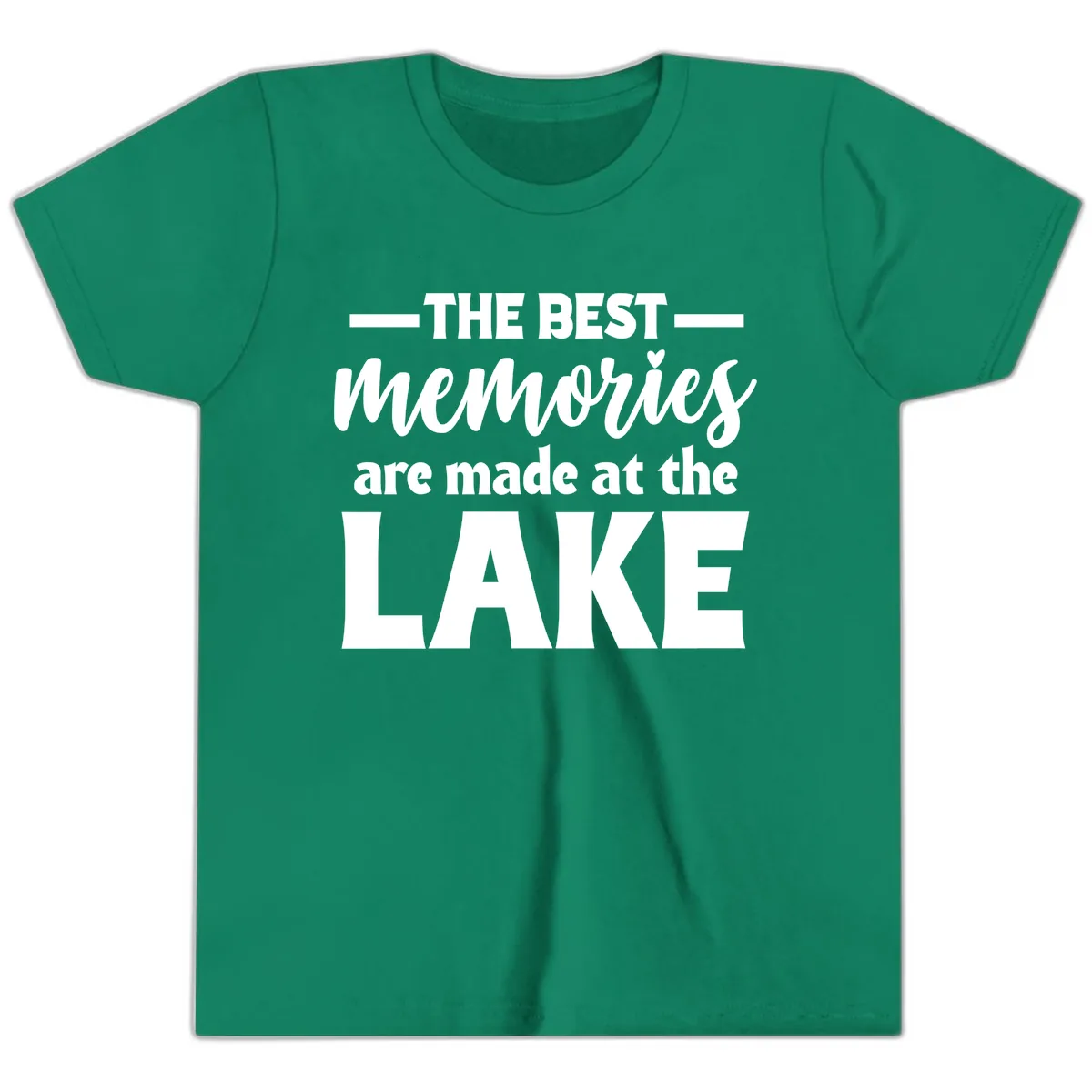 The Best Memories Are Made At The Lake Youth T-Shirt in Kelly