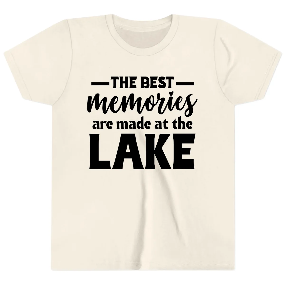 The Best Memories Are Made At The Lake Youth T-Shirt in Natural